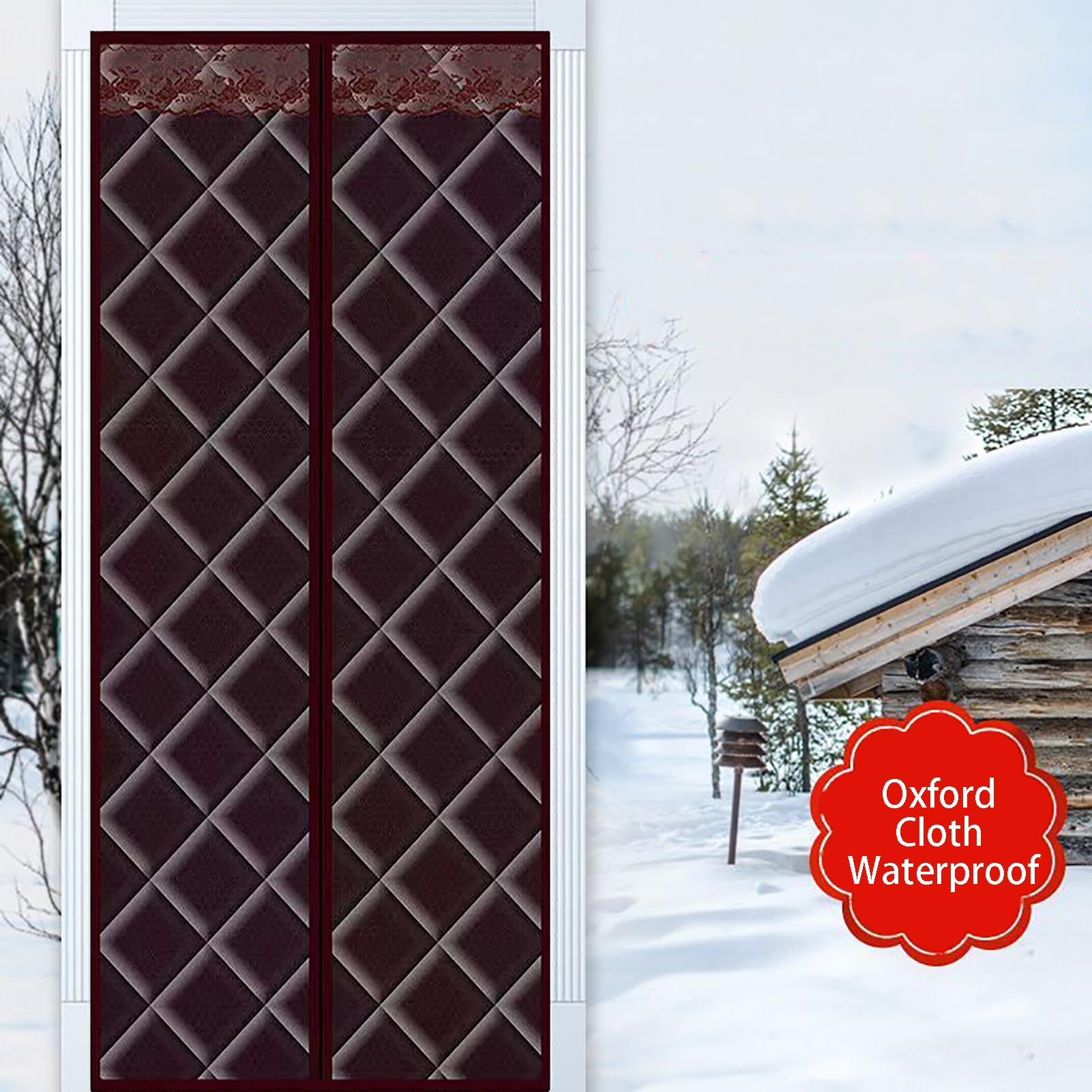 Tenda termica magnetica per porta, in tessuto spesso di bue, antivento e resistente alle intemperie, soluzione a risparmio energetico per cucina, balcone, condizionatore d'aria e riscaldamento