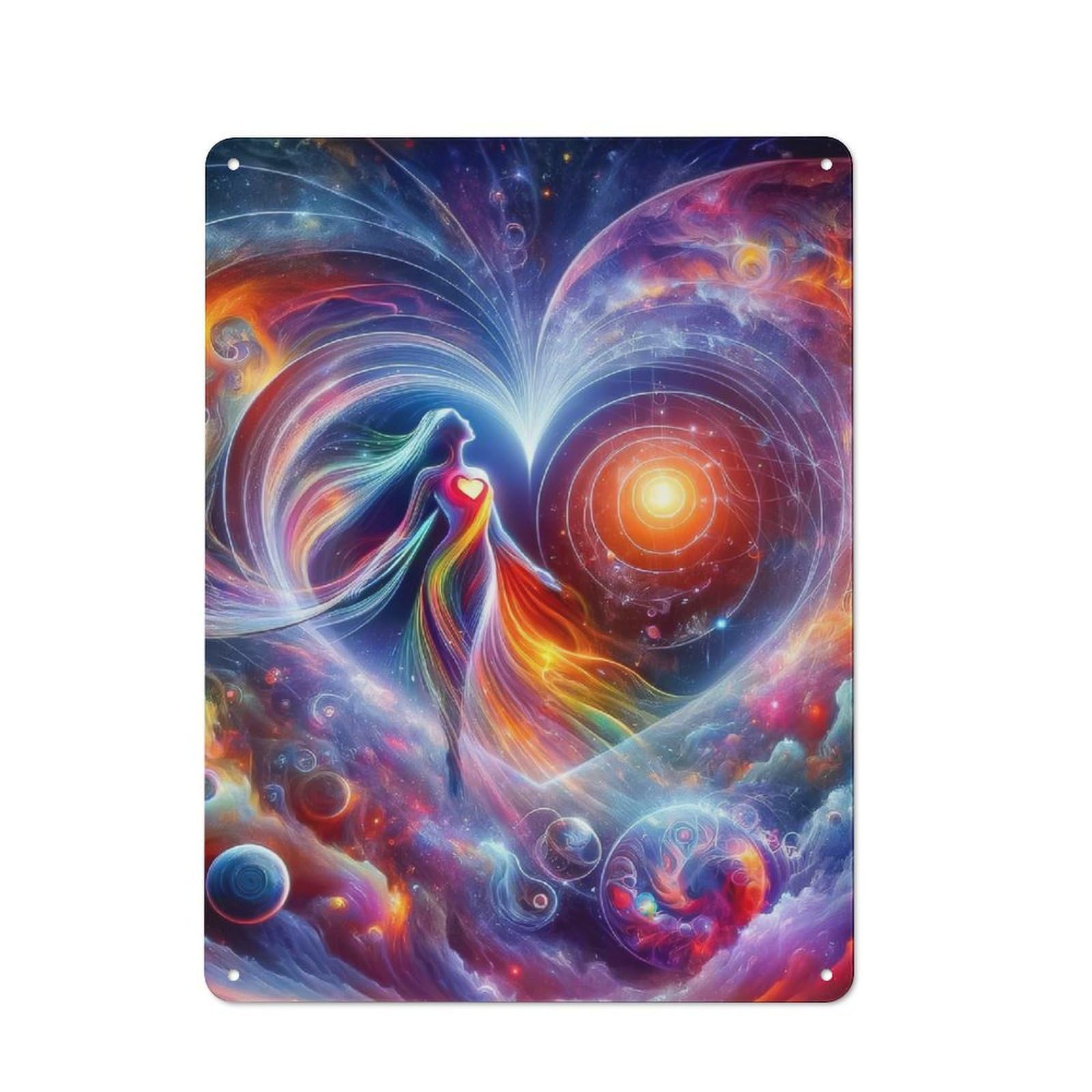 Field of Love Nostalgic Metal Wall Decor 40x30cm, Vintage Tin Sign for Living Room, Hallway, Kitchen Or Cafe