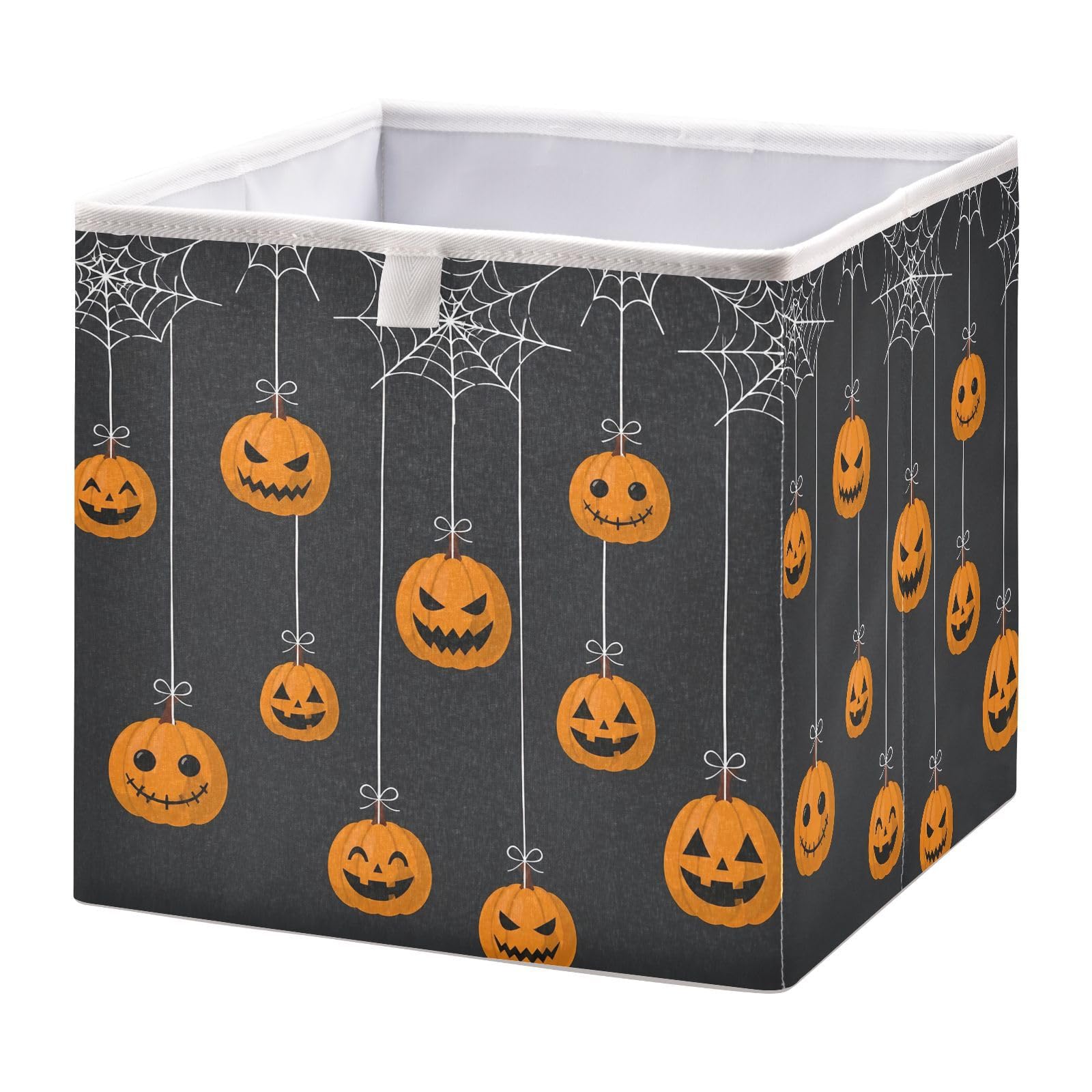 Ewusp Halloween Pumpkins Cube Storage Boxes 28x28 cm Foldable Closet Organiser Bin Holiday Basket Baby Basket for Nursery Bedroom Office