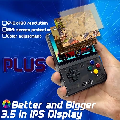 Miniatura 2 de Miyoo Mini Plus Consola de juegos portátil 3.5 pulgadas 640* 480 pantalla IPS 3000mAh Miyoo-mini+ con estuche portátil transparente negro