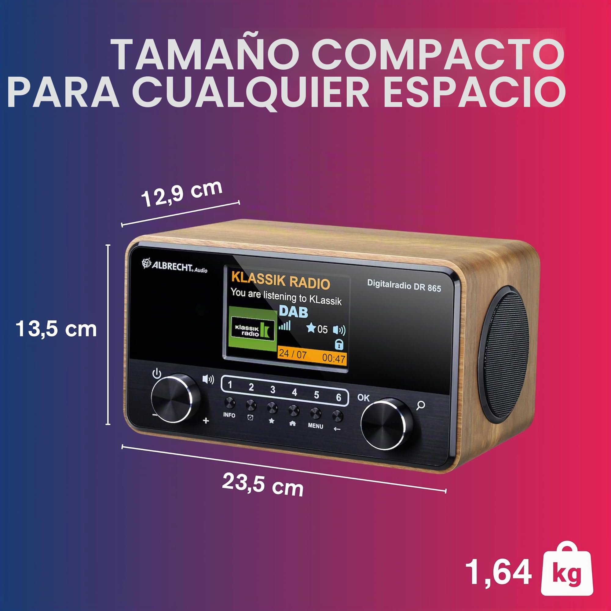 Albrecht DR 865 - Radio para Personas Mayores con Pantalla Grande de 4"