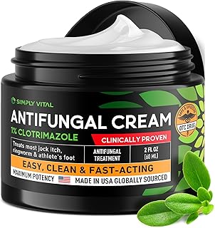 SimplyVital Antifungal Cream with Clotrimazole 1% - Foot Skin Fungus Treatment Extra Strength for Humans - Anti fungal Tre...