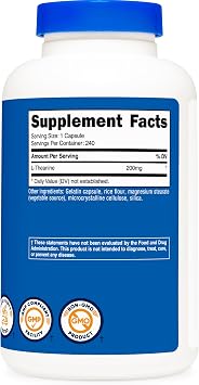 Nutricost L-Theanine 200mg, 240 Capsules - Double Strength