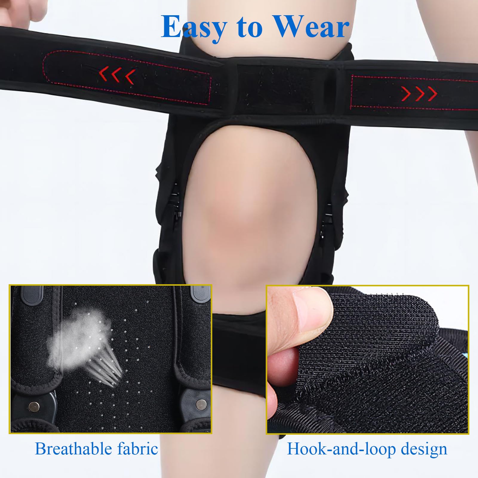 Genouillère Ajustable Bandage Support pour Genou, Genouillère de Soutien pour Marcher, Soulager Douleur Genou, Réduction Pression Genou pour Personnes Âgées, Sport, Stabilise Rotule,Gris