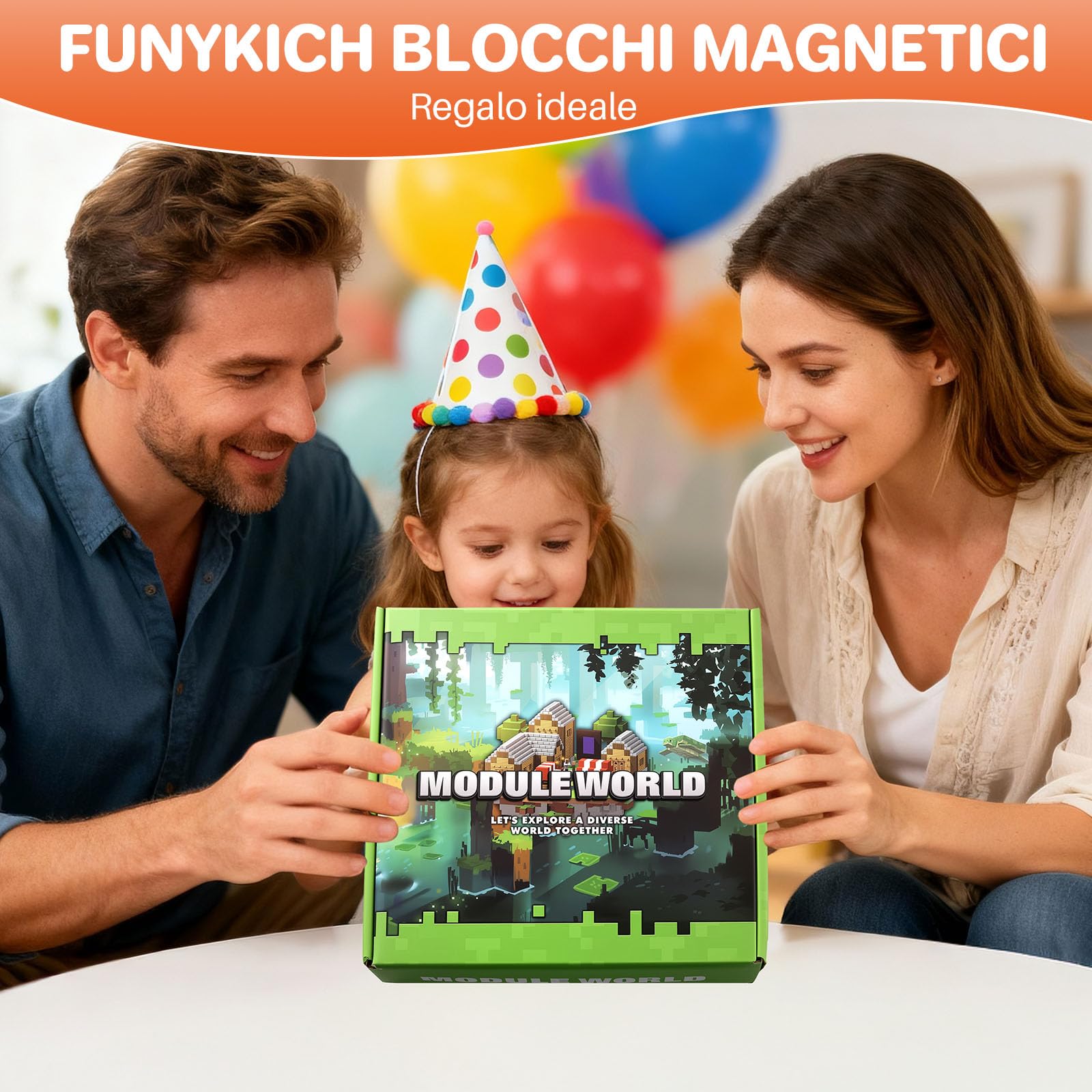 FUNYKICH Set Costruzioni Magnetiche 470 Pezzi per Bambini 3 4 5 6 7 8 9 10 Anni,Giocattoli Montessori Giocattoli Sensoriali STEM, Blocchi Magnetici Compleanni Feste Natale(2x2 cm)