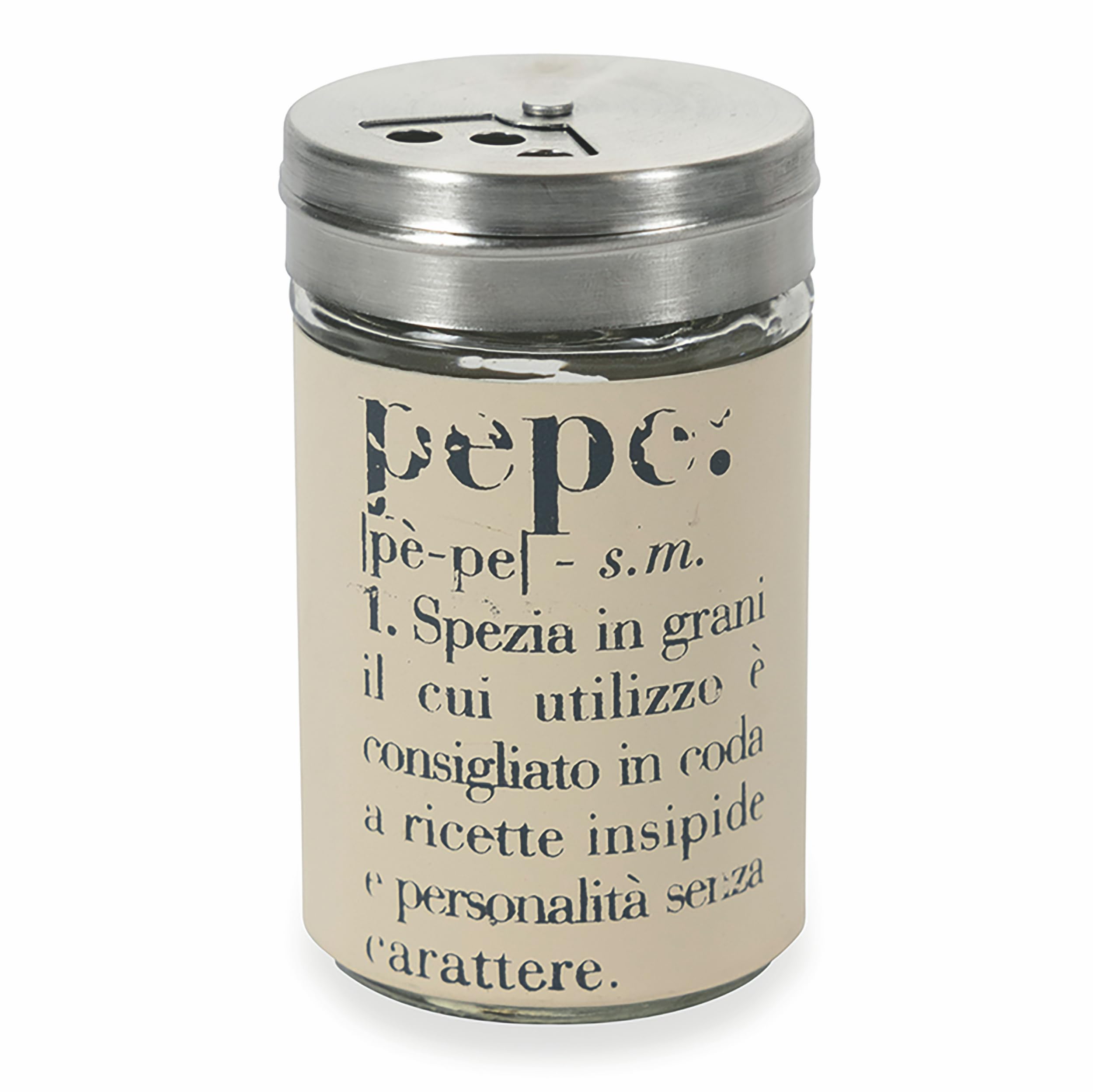 Villa d'Este Home Tivoli Set condimento olio, aceto, sale e pepe in vetro e acciaio inox, stand in acciaio, grigio, Victionary
