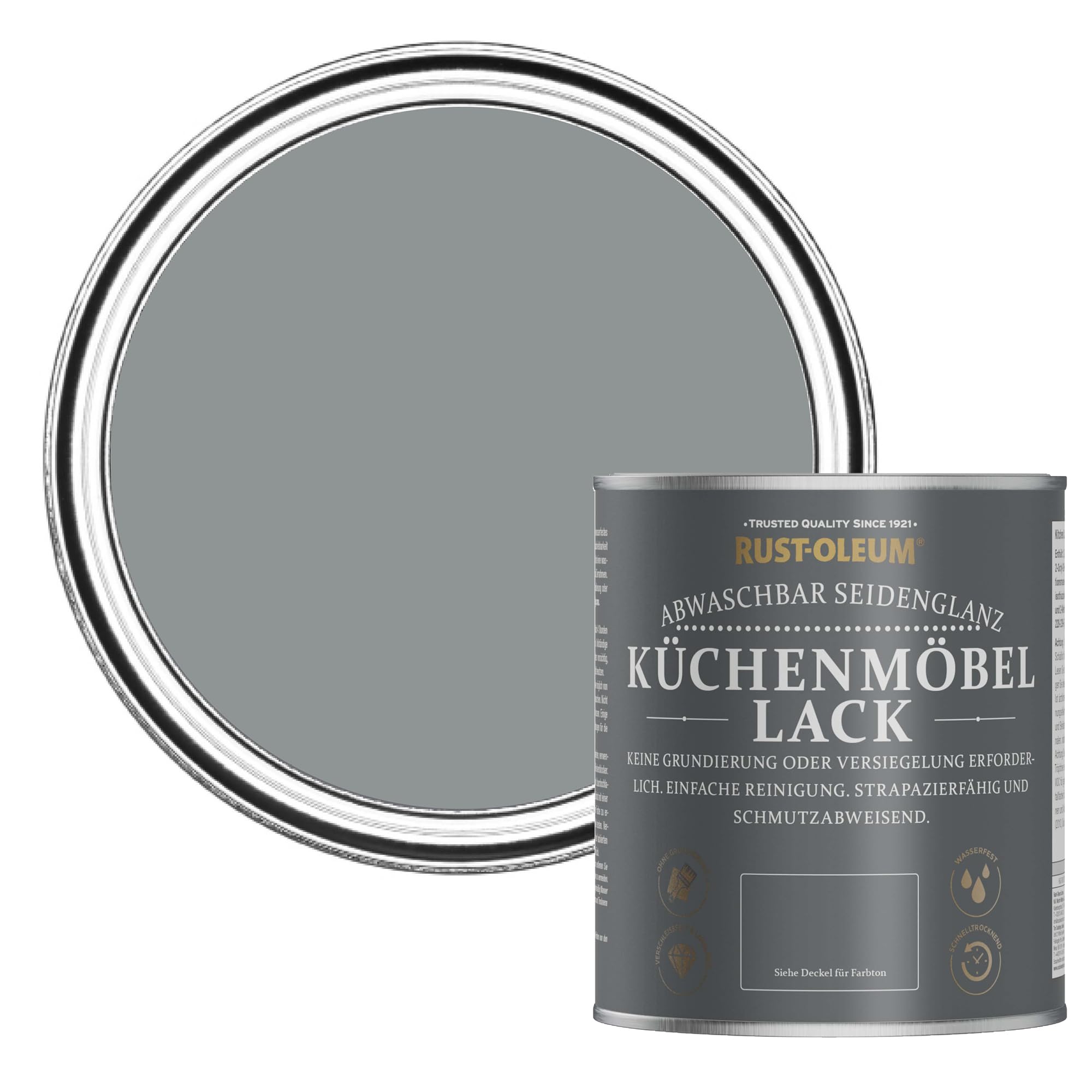 Rust-Oleum abwaschbare Küchenschrankfarbe in grau mit Seidenglanz Finish - Anthrazit Medium 750ML