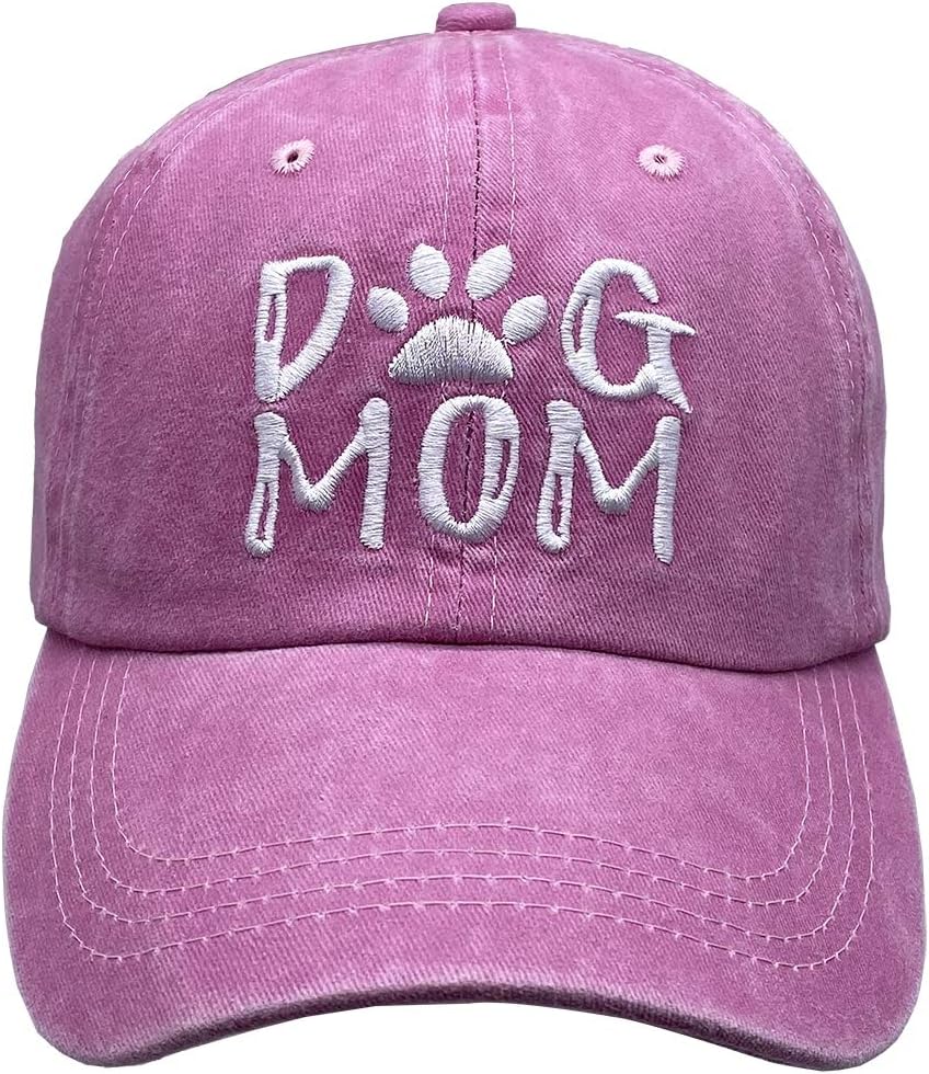 Dog Mom Ponytail Baseball Cap Messy Bun Vintage Washed Distressed Twill Plain Hat for Women - Image 2