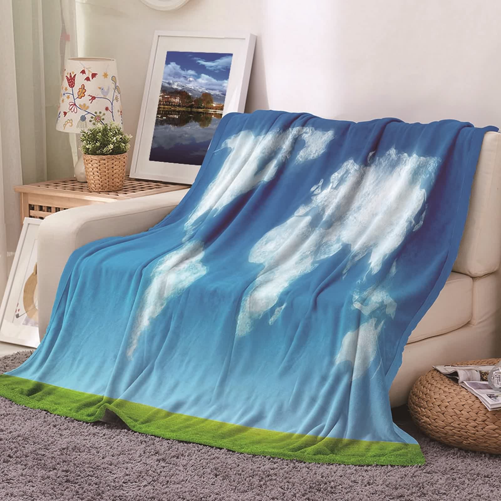 Couverture polaire flannel KnSam plaid canapé pour soirées cocooning