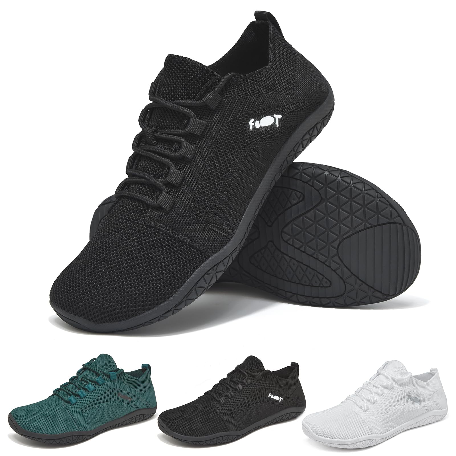 Wizshoe Unisex Barfußschuhe mit Breiter Zehenbox Bequeme Leichte und Atmungsaktive rutschfest Barfuß-Sneaker Zero-Drop-Sohle