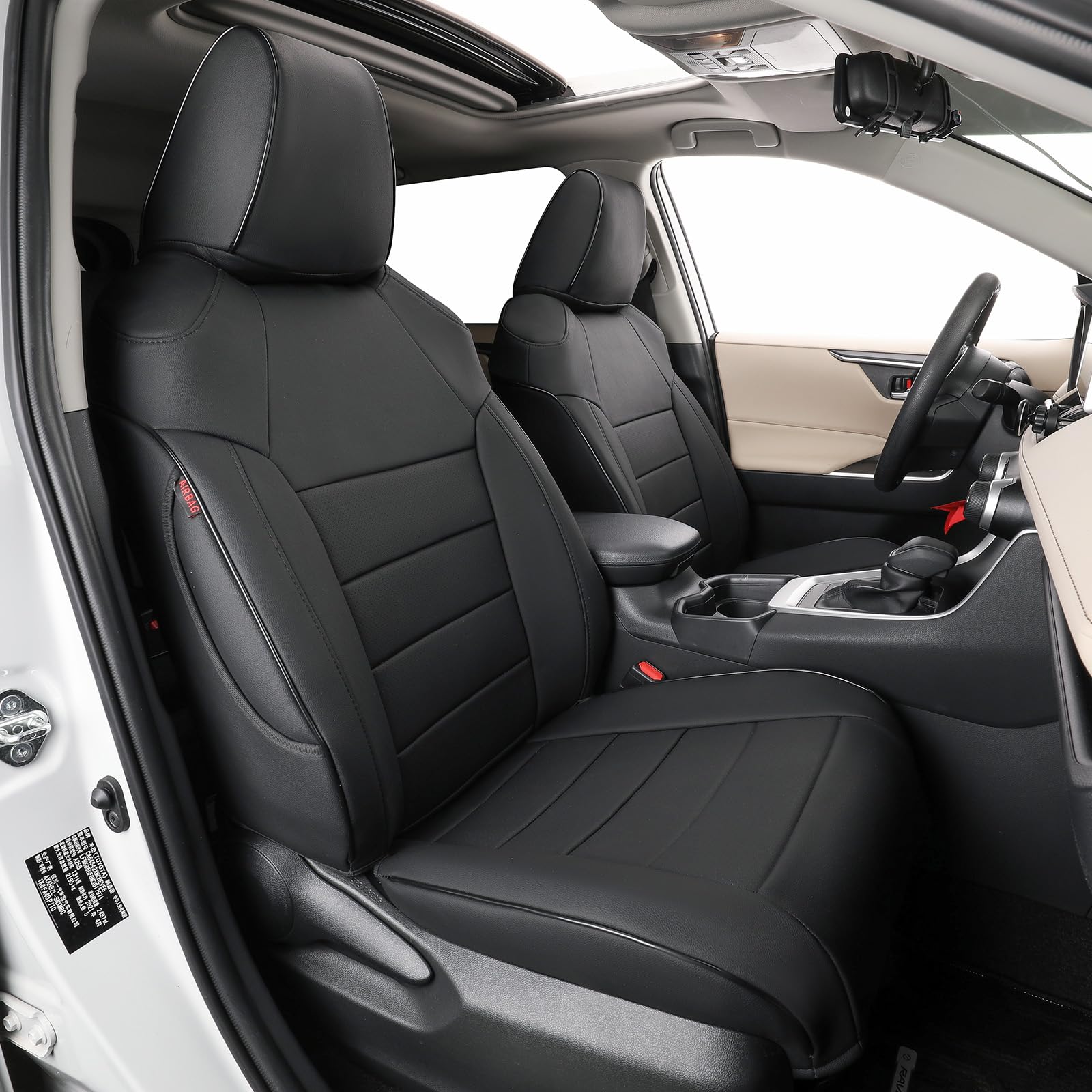 EKR Sitzbezüge für 2014-2020 Corolla 2020 L LE(Rear Row w/Built-In headrest) Schwarz EKR0187