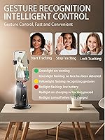 Vista 4 de weini Trípode de seguimiento facial automático con rotación de 360 grados con soporte, sin aplicación, soporte para cámara de teléfono con control