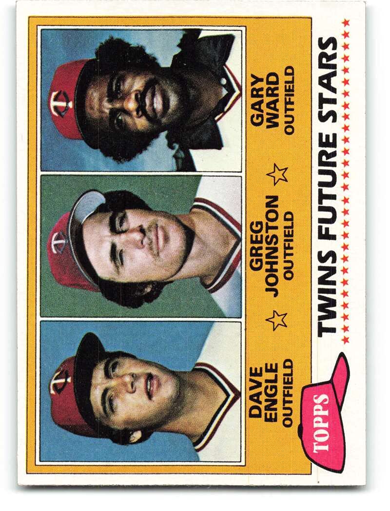 1981 Topps Baseball #328 Dave Engle/Greg Johnston/Gary Ward RC Rookie Minnesota Twins Twins Rookies Clean Near Mint or Better MLB Trading Card (Stock Photo shown, centering varies)