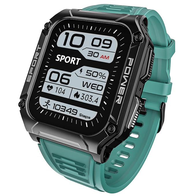 boAt Wave Armour 2 Smart Watch with 1.96″ HD Display,BT Calling, Coins, Rugged Design,100+Watch Faces,Compass Feature,Big Box Speakers, HR&SPO2 and Stress Monitoring,IP68(Teal Green) at Rs. 2399