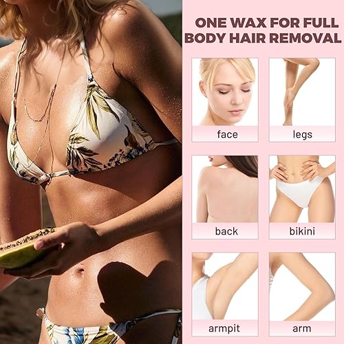 Miniatura 8 de Cuentas de cera para depilación, cuentas de cera dura para pieles sensibles, granos de cera sin dolor de 2.5 libras para bikini, facial de cejas