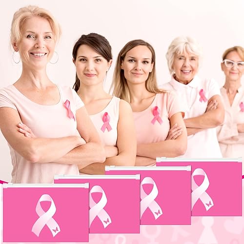 Miniatura 5 de 100 bolsas de maquillaje para concientización sobre el cáncer de mama, bolsas de cosméticos a granel, bolsas de cosméticos para sobrevivientes de