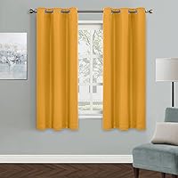 Vista 187 de MYSKY HOME - Cortinas opacas amarillas para sala de estar y dormitorio, cortinas de 84 pulgadas de largo, con ojales, cortinas de oscurecimiento