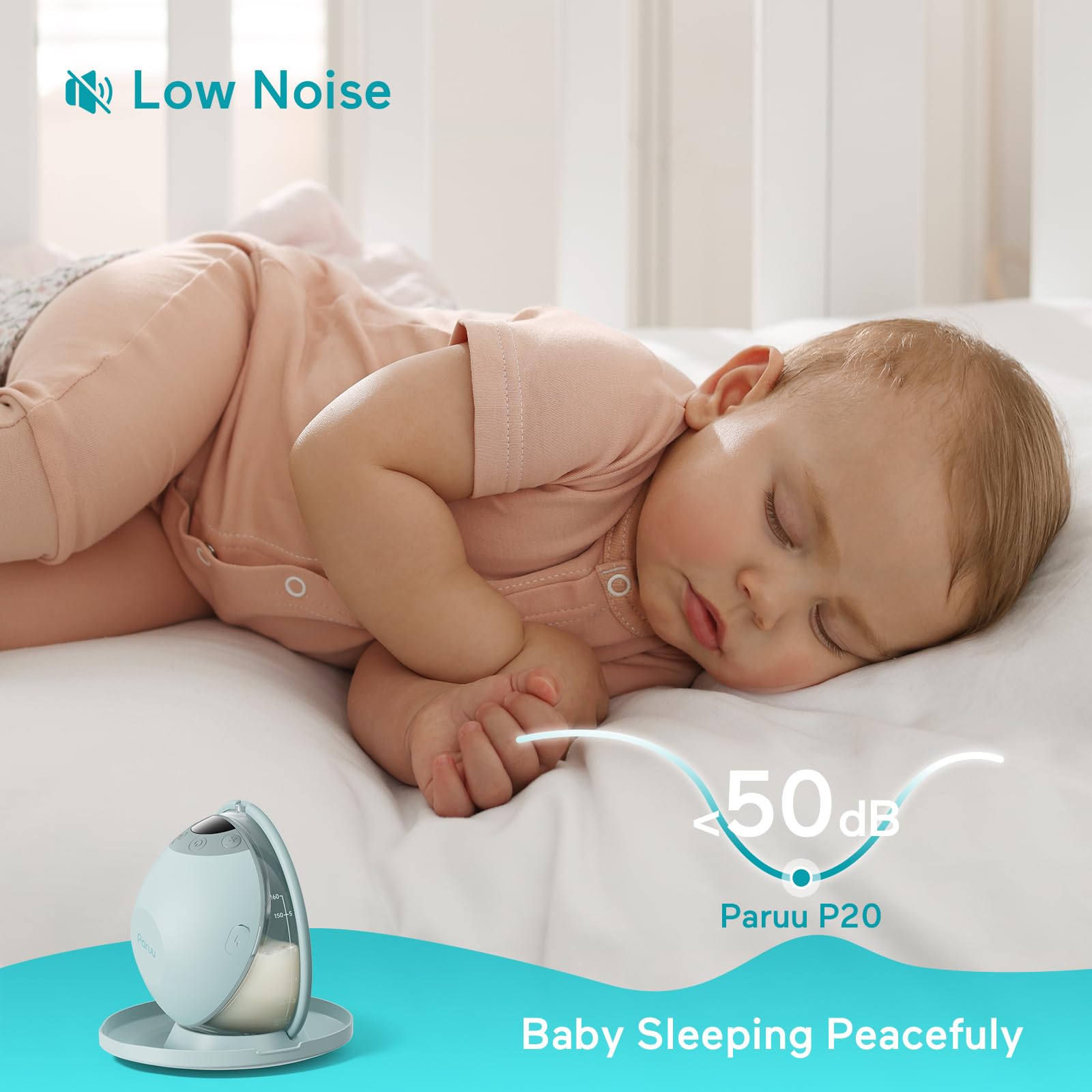 Paruu P20 Electric Breast Pump Hands Free, 4 Modes & 12 Levels Suction with 19/21/24mm Double-Sealed Flange/Insert, Wearable & Portable, Visual Design of Time and Milk Volume (2 Pack, Light Green)