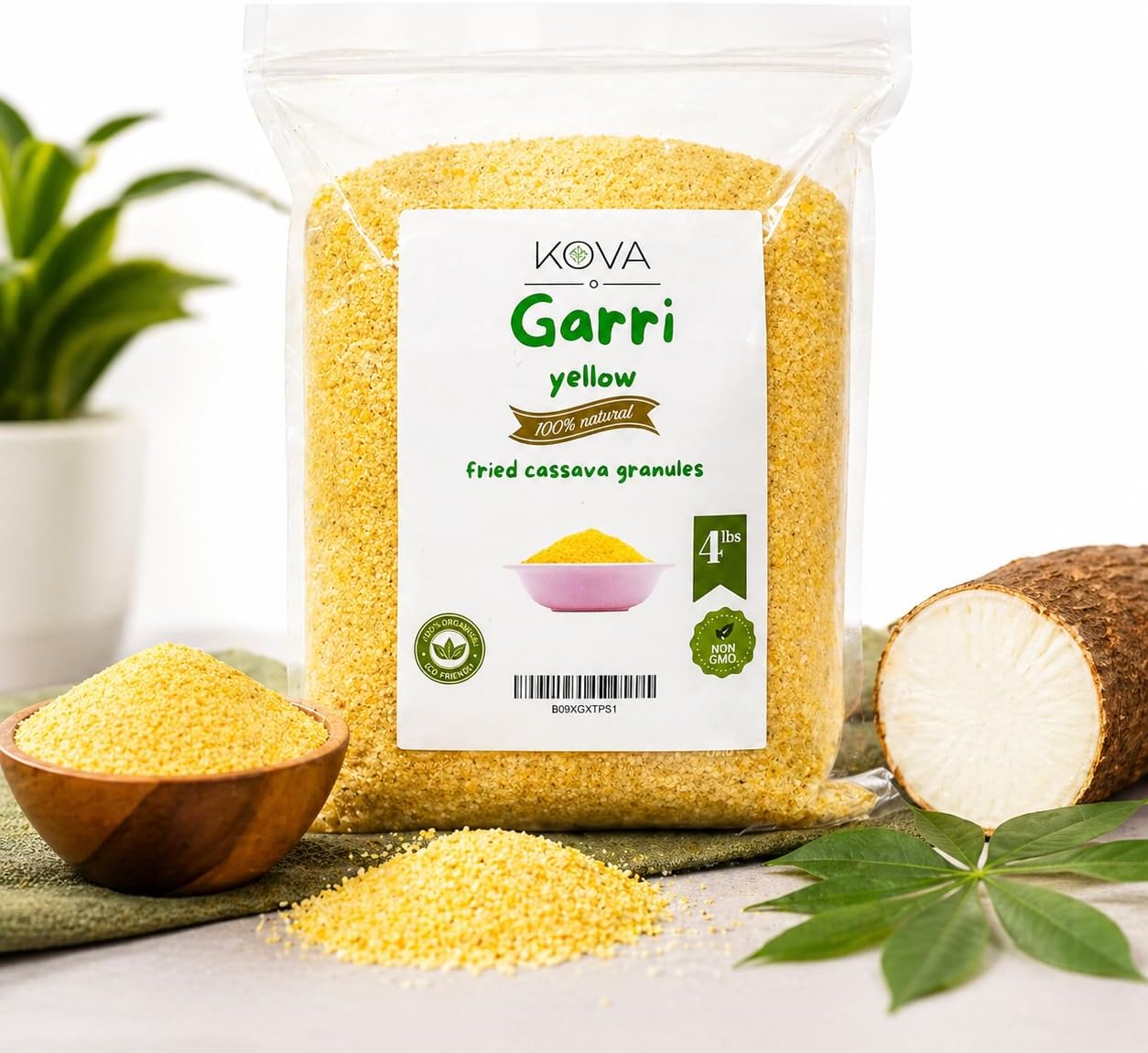 Kovafood Yellow Garri, 4 LBs