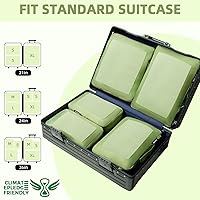 Vista 15 de BAGAIL 4 juegos/6 juegos/8 cubos de compresión para embalaje, accesorios de viaje, organizadores de embalaje expandibles (malla cuadrada, 06-beige)