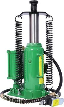 Air Hydraulic Bottle Jack, 12 Ton/24000 LBS All Welded Bottle Jack with Manual Handle and Air Pump, 9.8-19.3" Lifting Range, for Car, Pickup, Truck, RV, Auto Repair, Industrial Engineering Green