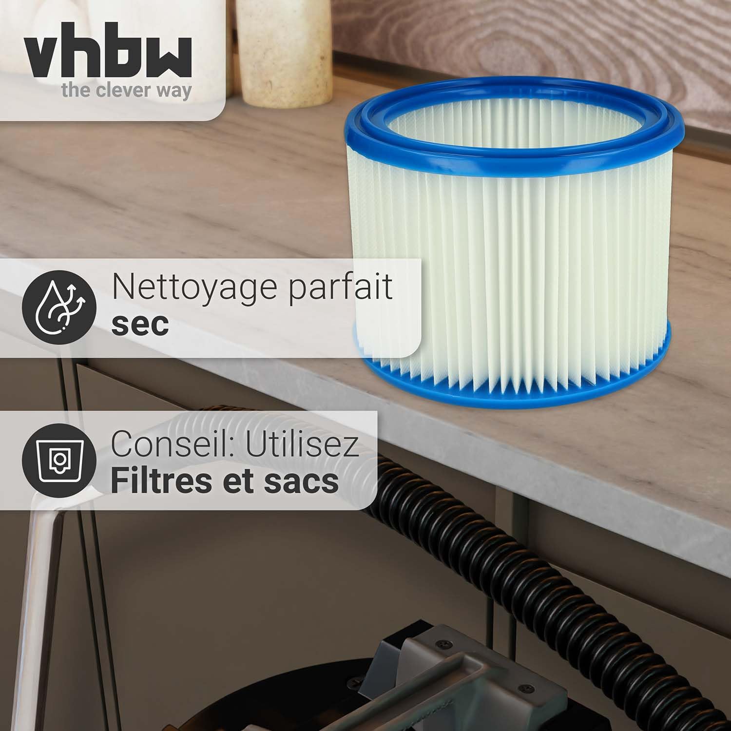 Filtre Plissé Nilfisk Alto Wap 25-21 - Neuf D'origine, Pour Aspirateur Humide/sec