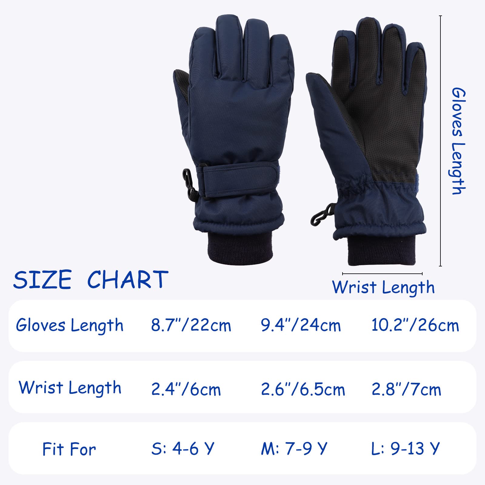 Pesaat Wasserdichte Kinder-Winterhandschuhe Cartoon-Handschuhe für Jungen und Mädchen, warme Outdoor-Skihandschuhe mit Fleecefutter