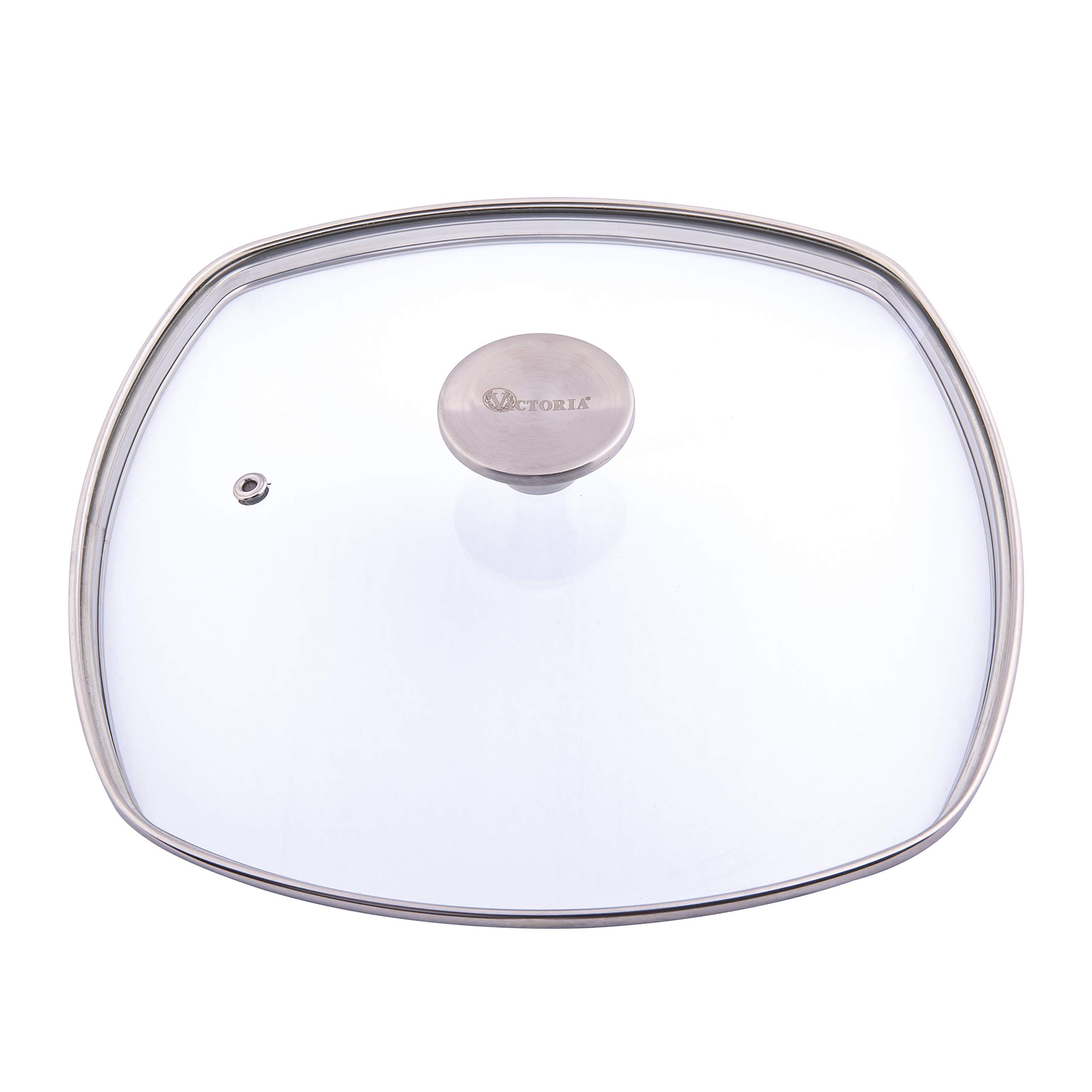 VICTORIASquare 10-Inch Glass Lid for Cast Iron Skillet or Pan, Custom Made for Only Victoria Brand, Diameter 9.7-Inch