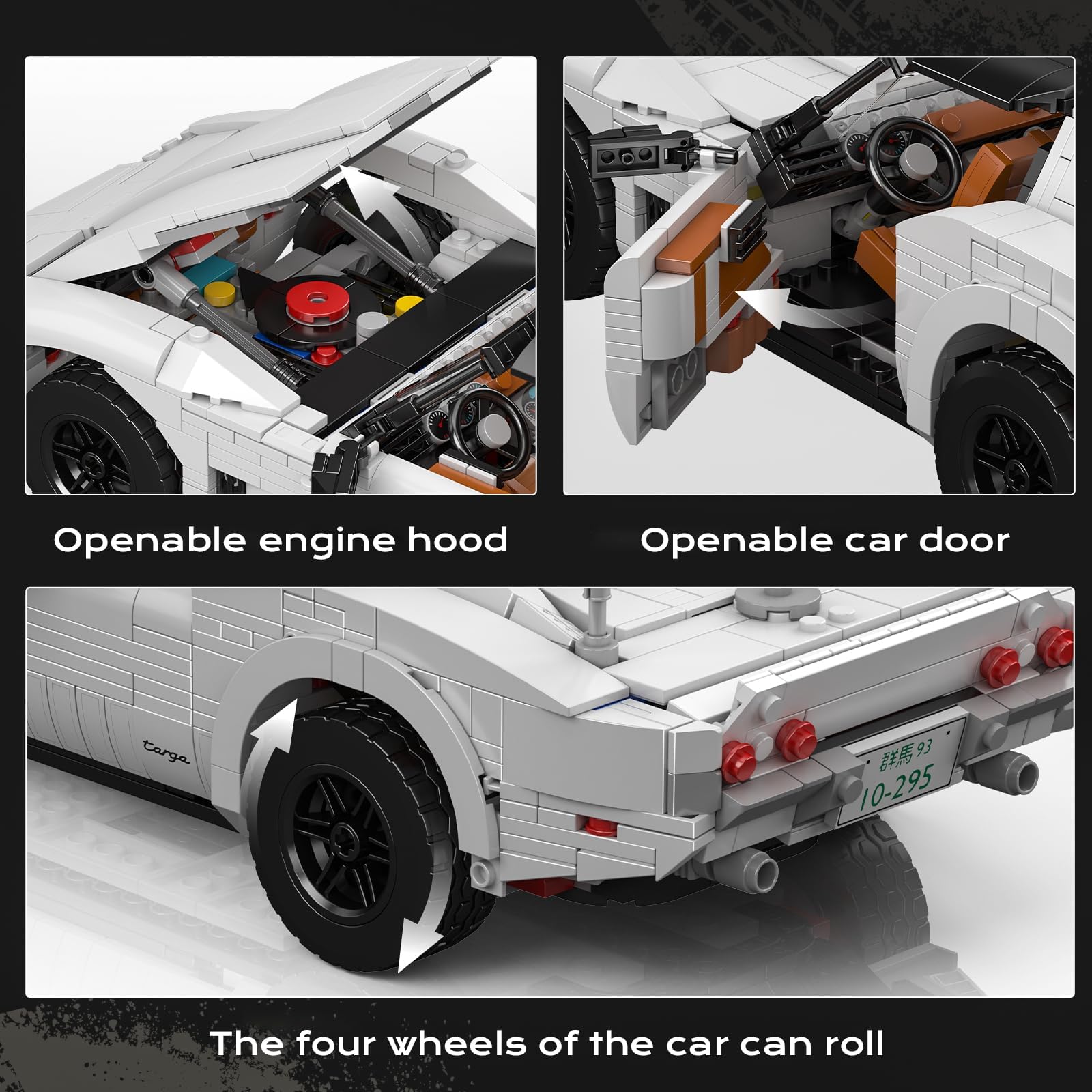 Mould King 10198 C3 Set di costruzione di auto sportive classiche - Kit di modelli di ingegneria meccanica avanzata, progetto MOC automobilistico retrò per collezionisti adulti e sofisticata
