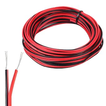 كابل كهربائي 10 أمتار 22AWG ثنائي النواة أسود أحمر كابل تمديد مرن 22 مقياس 2 دبوس لشريط إضاءة LED للسيارة RGB RGBW نحاس مطلي بالقصدير مقاوم للتآكل ودرجات الحرارة العالية ومقاومة للأكسدة