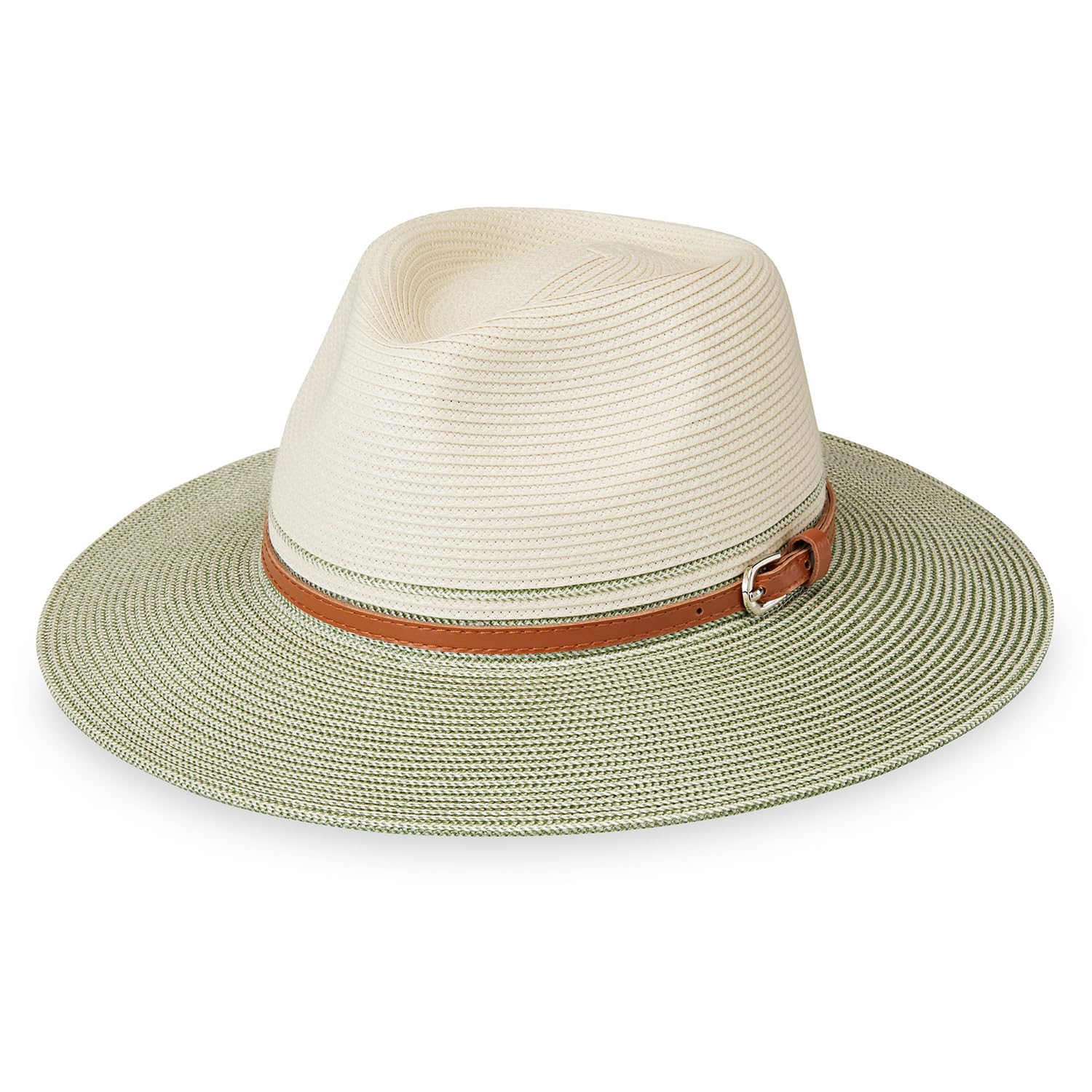 Wallaroo Women’s Kristy Fedora– UPF 50+ UV Protection | Wide Brim, Packable & Adjustable |Petite or Medium, Ivory/Sage, M