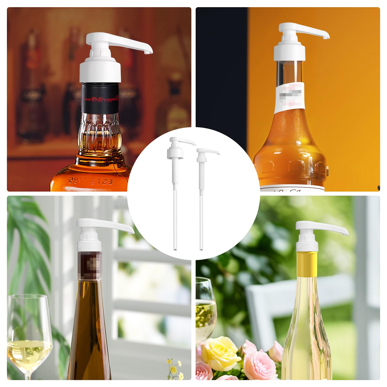 2 pezzi pompa dosatrice 1 l sciroppo, pompa dosatrice per bevande, dispenser di sciroppo, set di erogatori di pompa, per bottiglie di vetro Monin della pompa di ricambio, compatibile con la pompa di