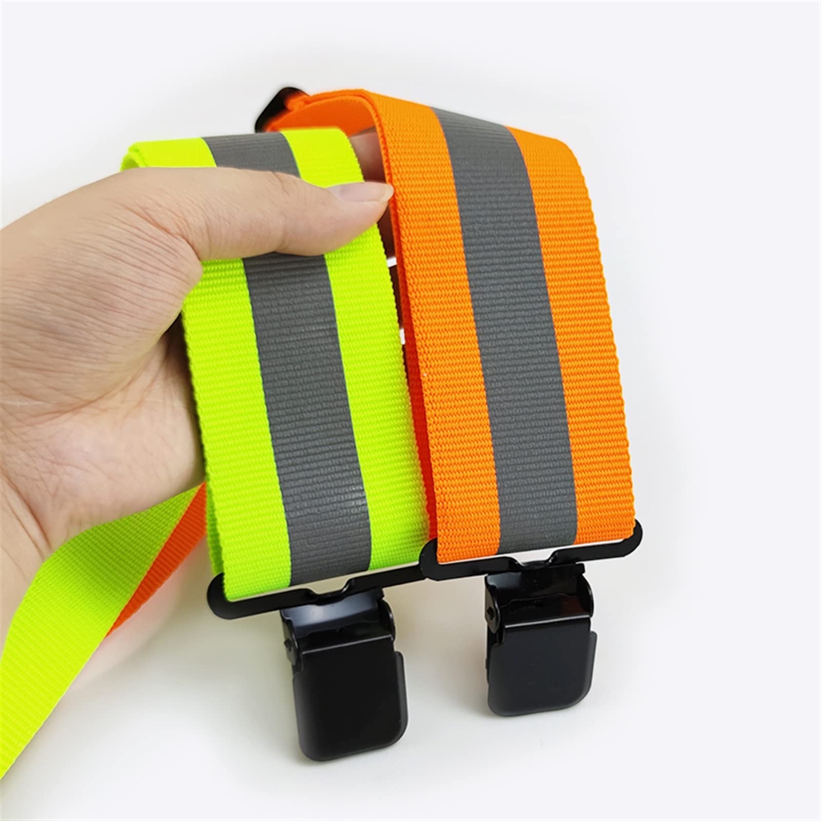 1 paire de bretelles de travail élastiques larges réglables type X pour homme - Orange fluo