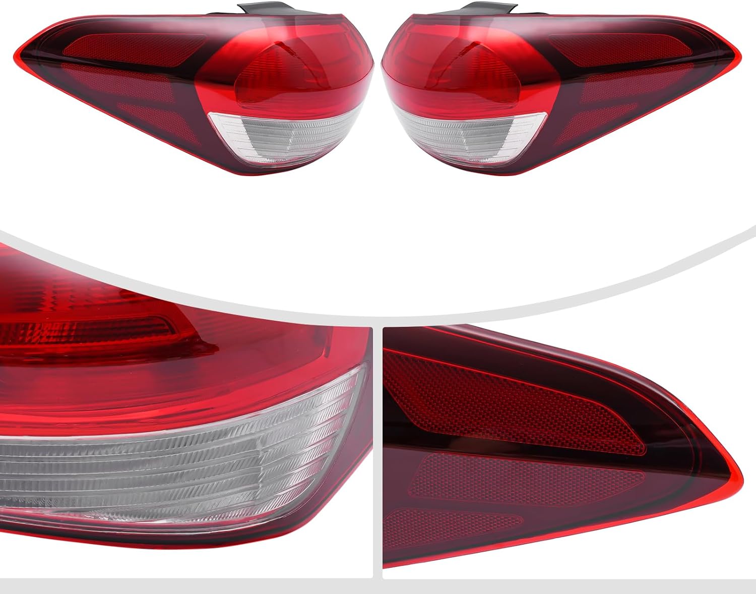 1 Pair Outer Side Halogen Tail Light Rear Lamps Assembly for 2017 2018 Kia Forte EX/LX/S/SX OE/OEM L92401-F20000, R92402-F20000 (Passenger + Left Side) (Bulbs Not Included)