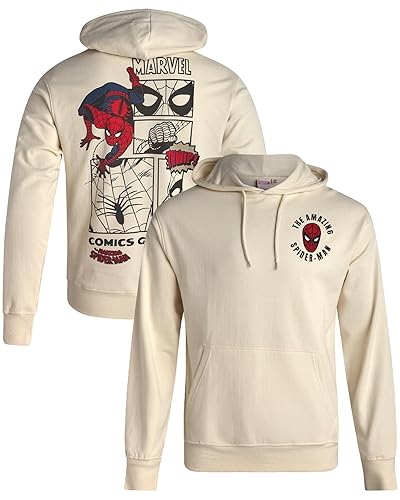 Marvel Spider-Man Mens Graphic Hoodies - Breathable Soft Fleece Cotton-Blend
