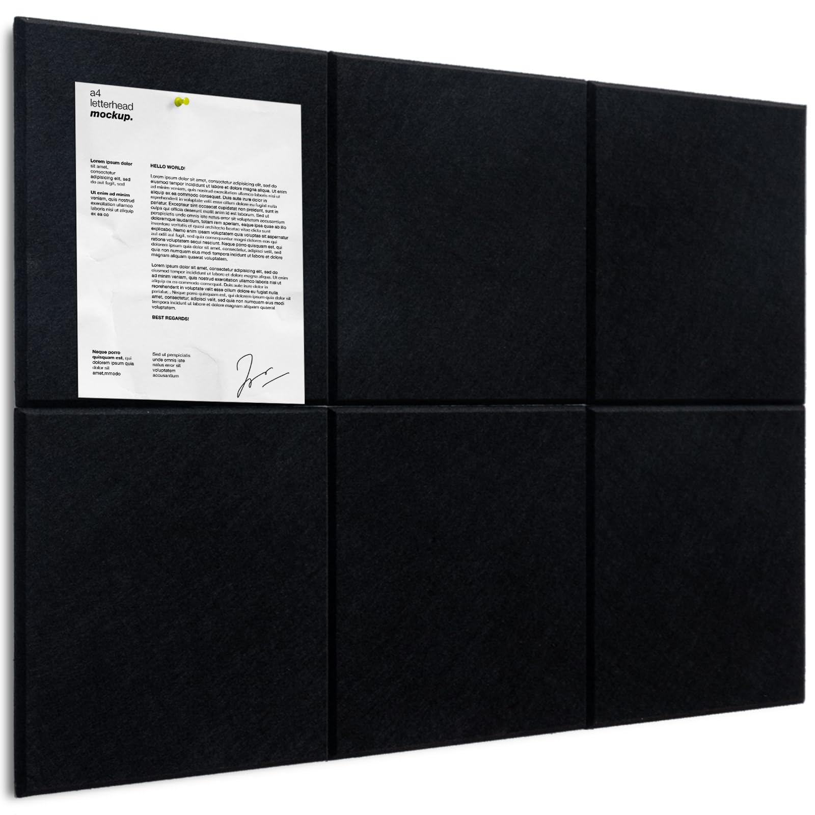 Large Cork Board Alternative - 6 Pack Felt Wall Tiles with Safe Removable Adhesive Tabs, Cork Boards for Walls Cork Board for Office Pin Board Bulletin Board 36"x24"