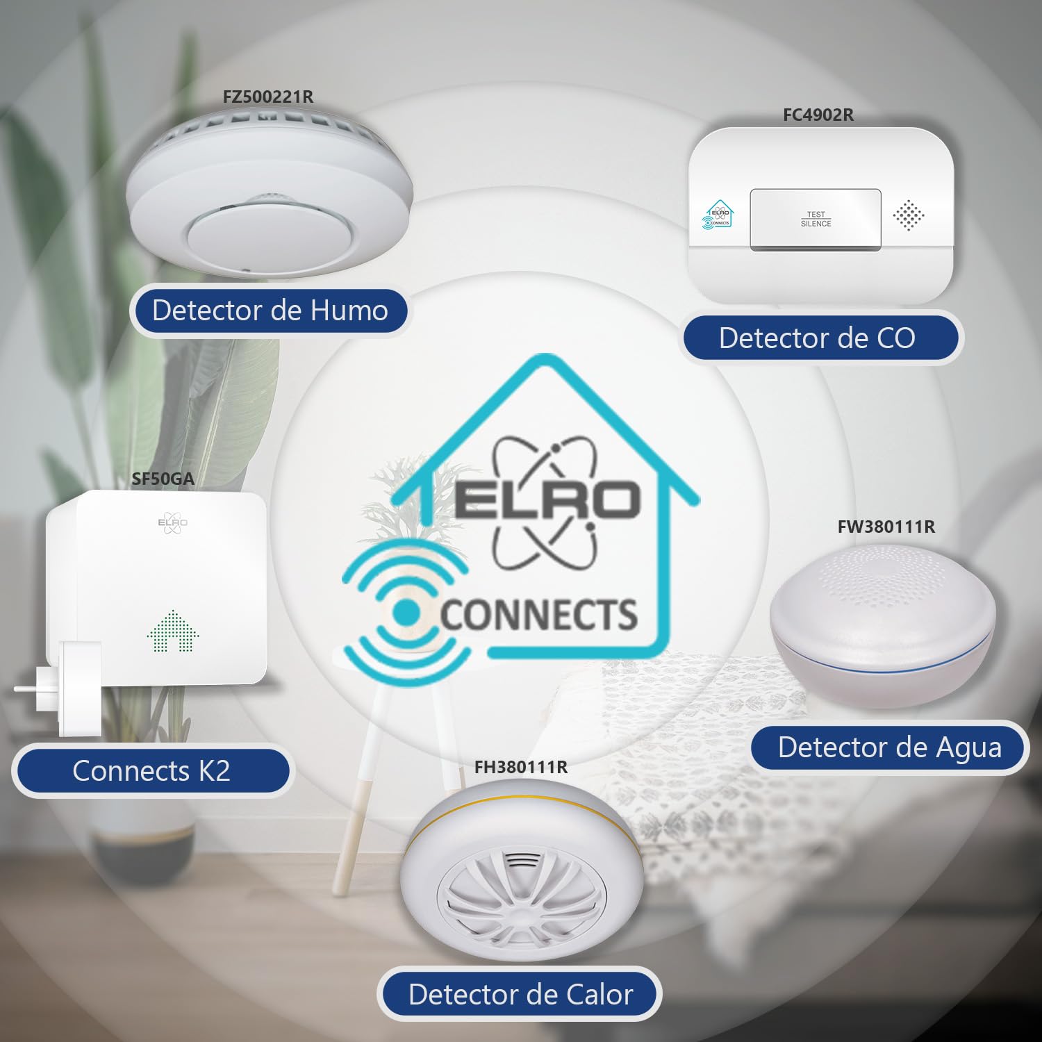 ELRO FC4902R | Detector de Monóxido de Carbono Interconectable Inalámbricamente | Sensor de 10 Años | Cumple con la Norma Europea EN50291 | Blanco | 1 Unidad