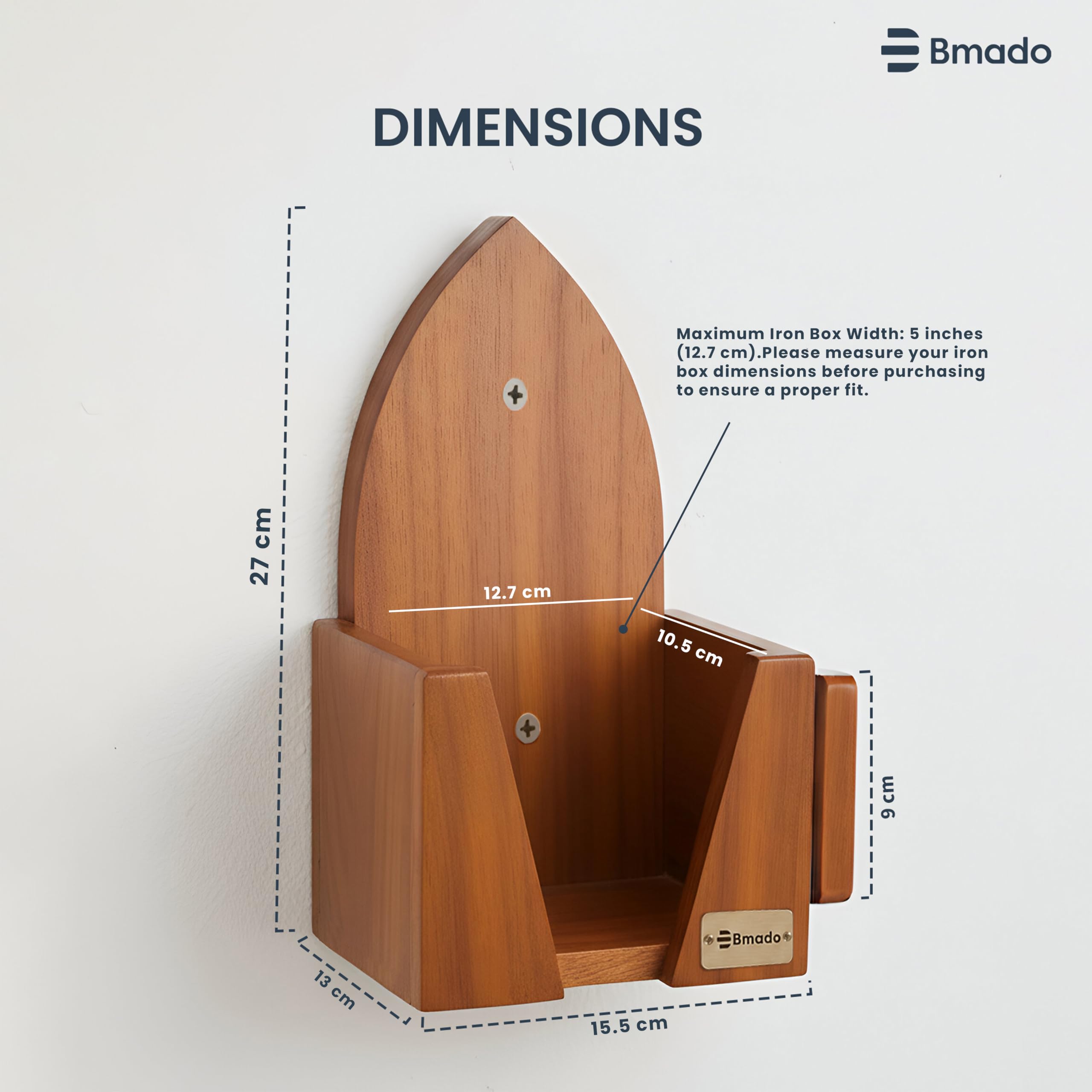 Wooden Iron Press Holder - Safe & Stylish Storage -3