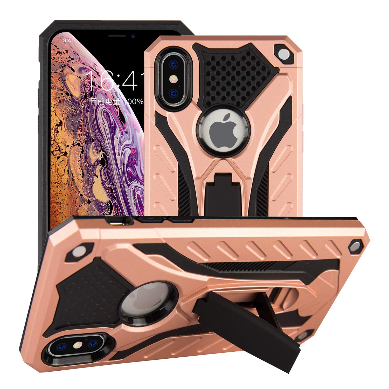MILAN NICE Funda para iPhone 12 Pro MAX de Silicona y PC Antigolpes Carcasa Protectora Anti-arañazos y Antideslizante con Soporte Incoporado (Rojo)(6.7) — view 12