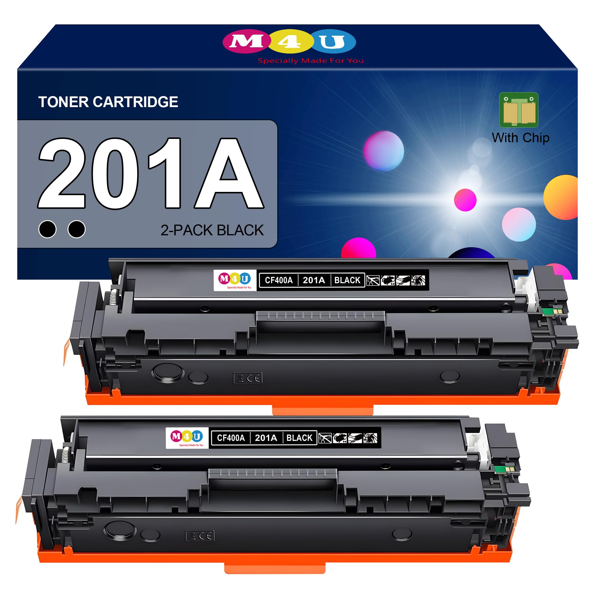 201A Black Toner Cartridges(with Chip) Comaptible with 201A CF400A Toner Cartridges, Works for Color Pro MFP M277dw M277c6 M252dw M252n M252 M277