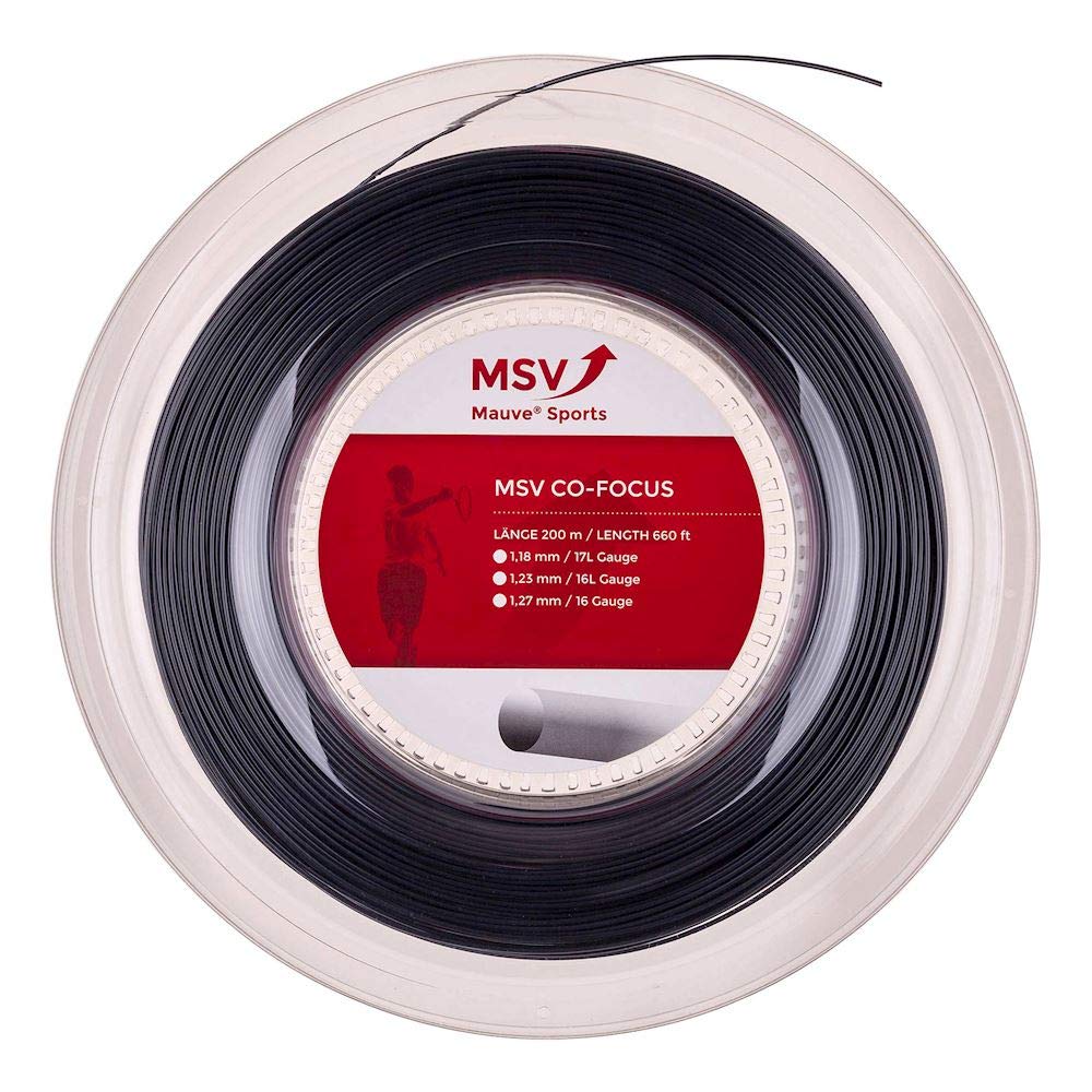 MSV Unisex's Focus String Reel-Black, 1.18 mm/200 m