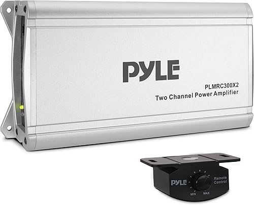 Pyle Sistema amplificador compacto de 2 canales clase D resistente a la intemperie IPX4 impermeable, encendido y apagado suave, protección contra
