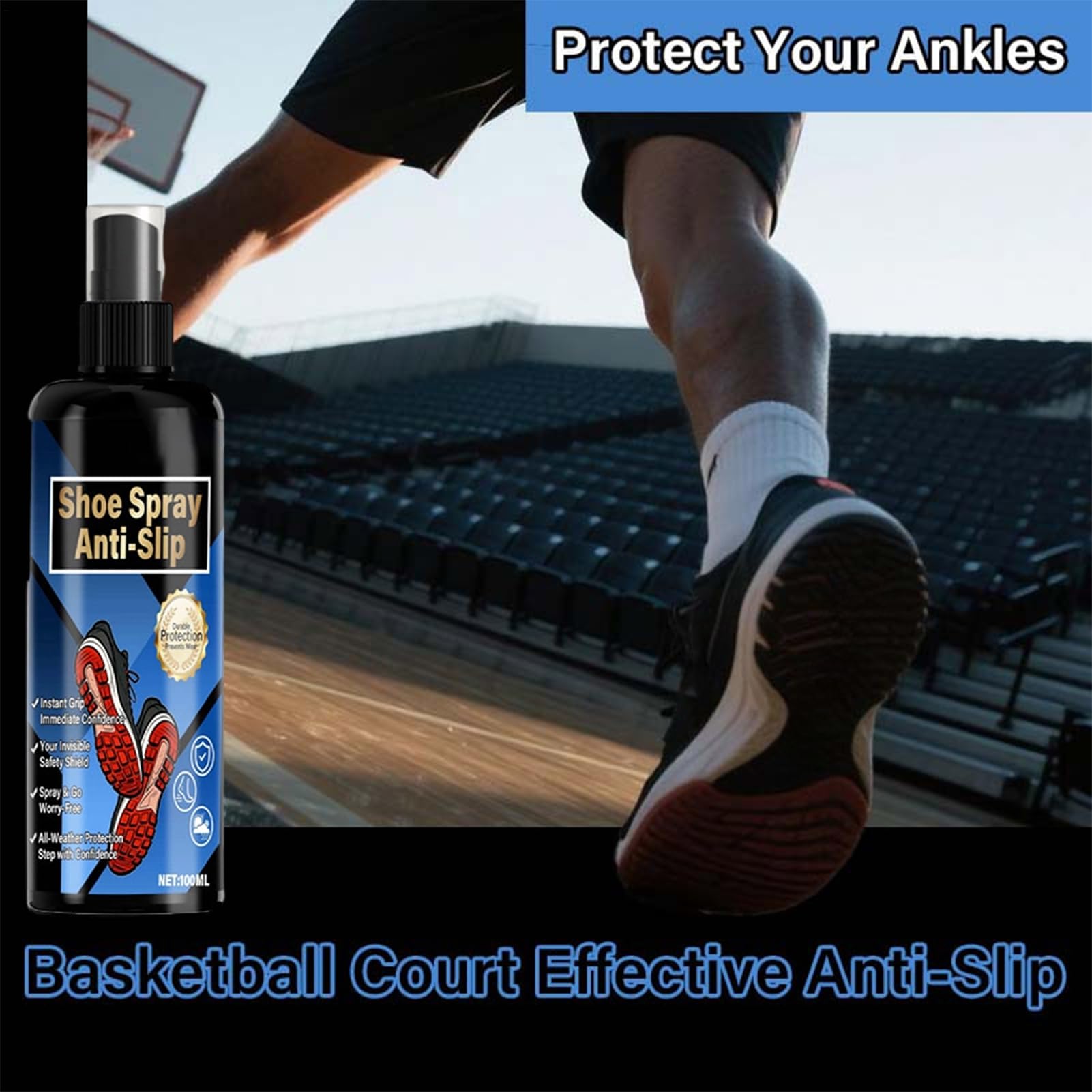 Spray Anti-Dérapant pour Chaussures 100 ML Améliorateur d'Adhérence pour Semelle