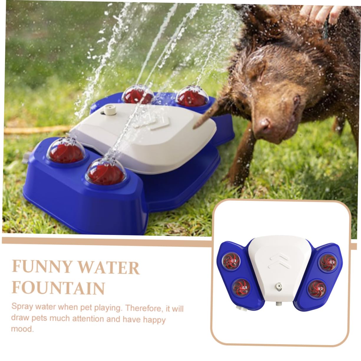 HOLIDYOYO Automatic Dog Water Dispenser Water Fountain Filter Dog Drinking Toy Sprinkler Plaything for Puppies