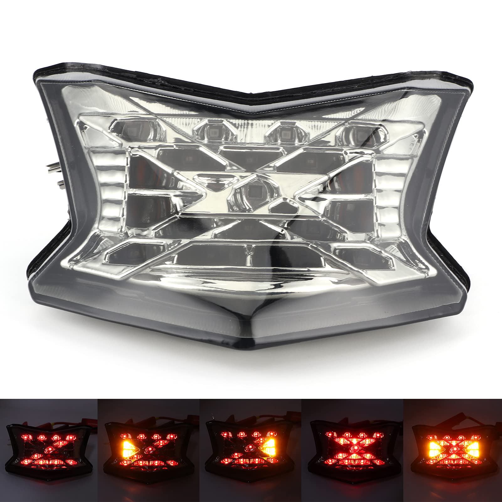 Montaje de luz trasera LED para motocicleta, lente transparente compatible con Kawasaki Z900/Z650/Ninja 650 2017 2018 2019