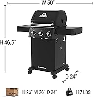 Vista 16 de Broil King 864054 Crown 310, propano líquido (LP), negro Negro - 310