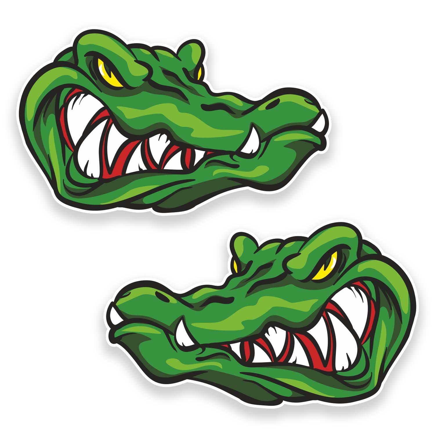 Destinationvinyl Multi 2 X 10Cm Crocodile Alligator Vinyl Sticker Laptop Helmet Car Bike Skate #9197 (10Cm Wide X 6Cm High)