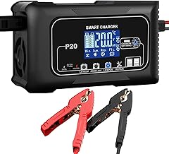 20-Amp Smart Battery Charger,12V/20A and 24V/10A.Lithium,Lifepo4,Lead-Acid(AGM/Gel/SLA..) Car Battery Charger,Trickle Charger, Maintainer/Pulse Repair Charger,for Car ,Boat,Motorcycle, Lawn Mower
