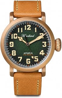 Uhr Herren Automatik mit Vintage-Piloten-Design, Saphirglas, Onion-Krone - PT5000 Automatikwerk, C3-Nachtlicht, italienisches Pflanzenleder, 300M Wasserdicht – für Business, Casual