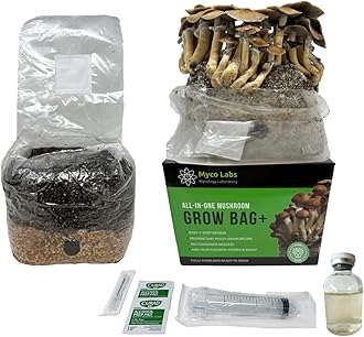 All-in-One Mushroom Grow Bag for Manure Loving Mushrooms + Spore Germination Jar! (4LB)